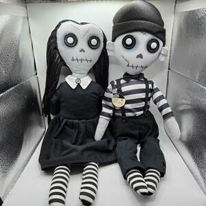 Debi Lilly‎ Halloween Zombie Couple Wednesday Doll Black White Spooky